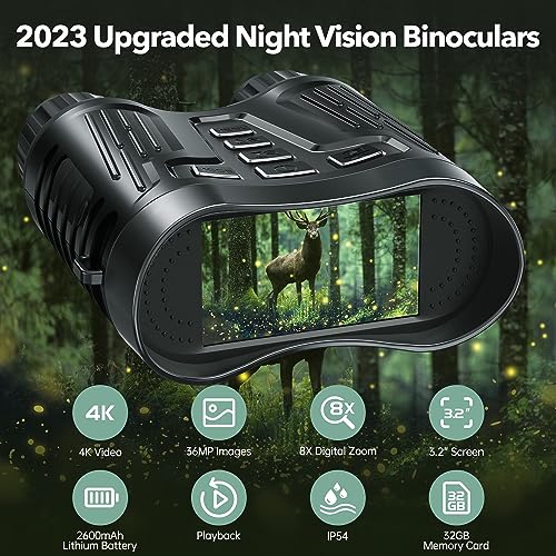 Night Vision Binoculars: 4K, Infrared, 8X Zoom