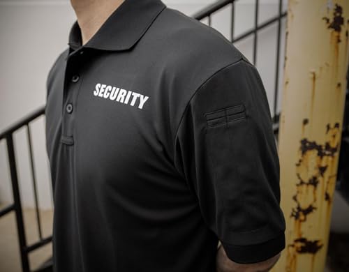 Black Security Polo Shirt for Men, XX-Large