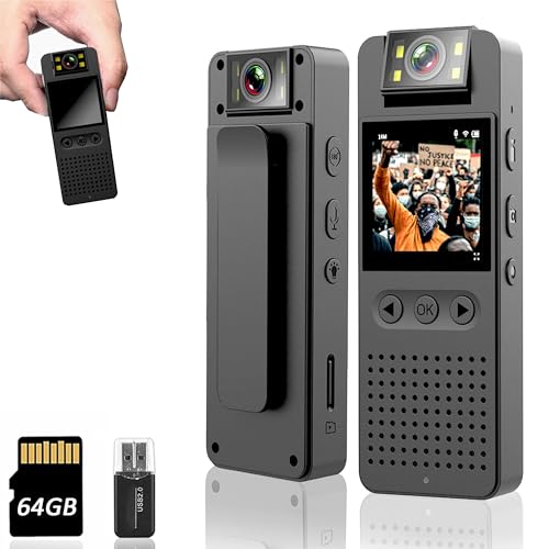 Body Camera with Audio & Video Recording 64G