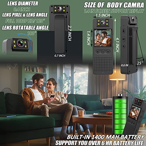 Body Camera with Audio & Video Recording 64G