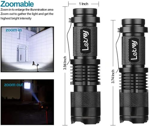 LETMY Super Bright Zoomable LED Flashlight (2-Pack)