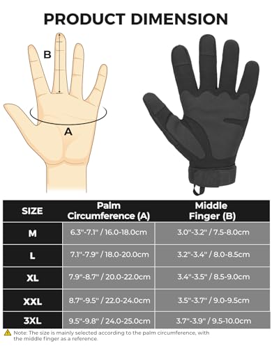 KEMIMOTO Tactical Touchscreen Gloves for Men