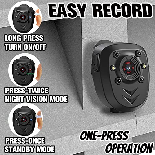 1080P Mini Body Camera with Night Vision & 128GB