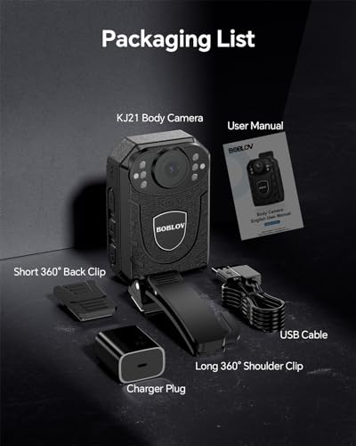 BOBLOV KJ21 1296P Portable Body Camera with Night Vision