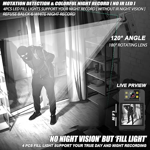 Body Camera with Audio & Video Recording 64G