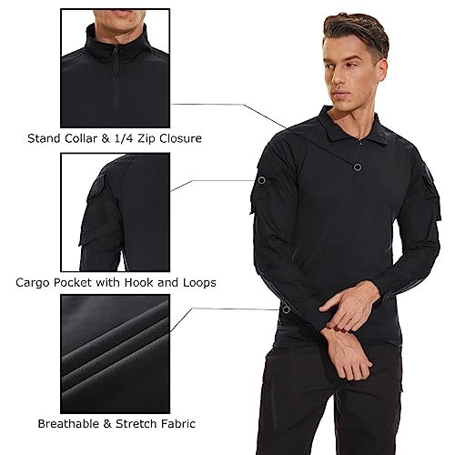 Men's Tactical Long Sleeve Shirt - Black