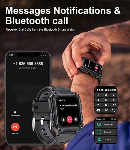 LIGE Tactical Smart Watch with Bluetooth and 123 Modes