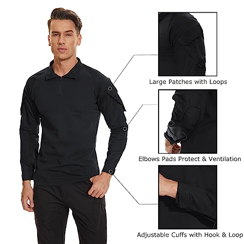 Men's Tactical Long Sleeve Shirt - Black