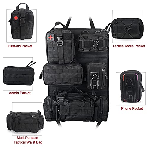 Tactical Vehicle Seat Back Organizer with Molle Pouches