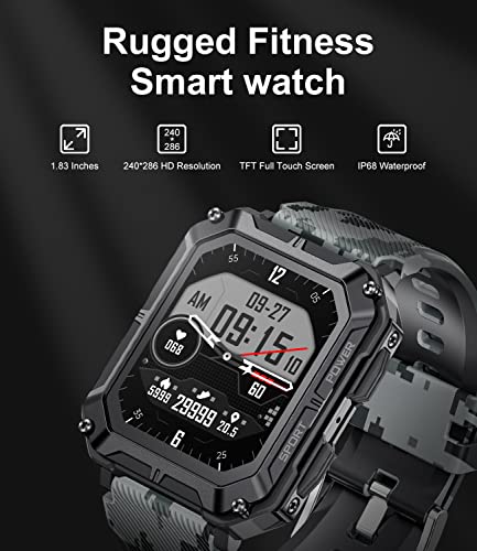 LIGE Tactical Smart Watch with Bluetooth and 123 Modes