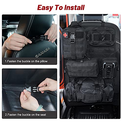 Tactical Vehicle Seat Back Organizer with Molle Pouches
