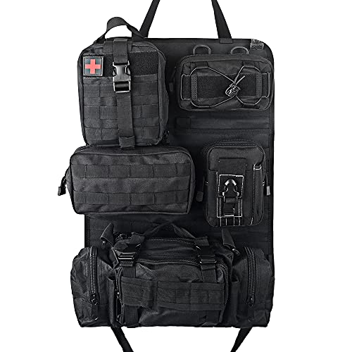 Tactical Vehicle Seat Back Organizer with Molle Pouches