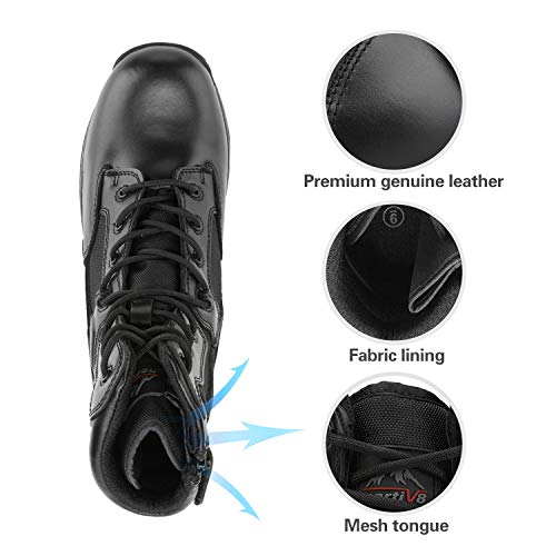 NORTIV 8 Men's Tactical Side Zip Combat Boots