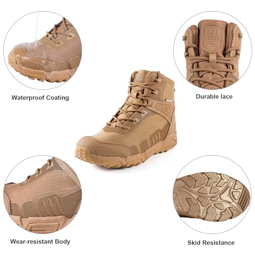 Men’s Waterproof Tactical Hiking Boots - Coyote Brown