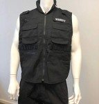 Unisex Army Style Black Security Vest - Size L