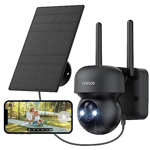 Wireless 2K Solar Security Camera with 360° PTZ