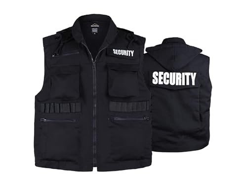 Unisex Army Style Black Security Vest - Size L