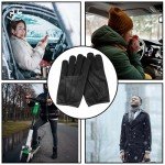 Touchscreen Leather Gloves with Kevlar Lining, Black