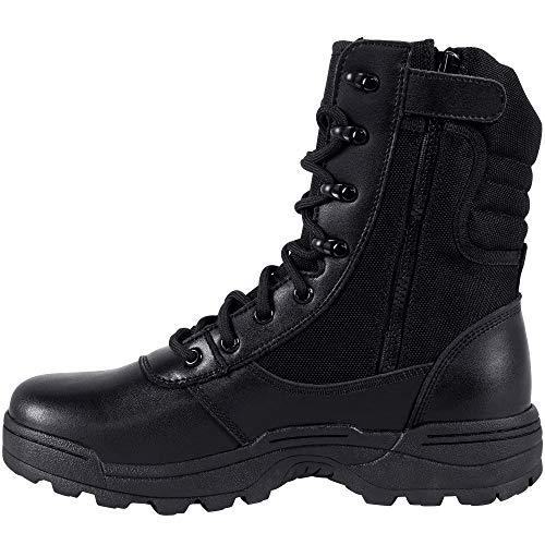 Military Tactical Side Zipper Combat Boots - Black