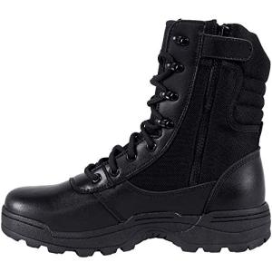 Military Tactical Side Zipper Combat Boots - Black