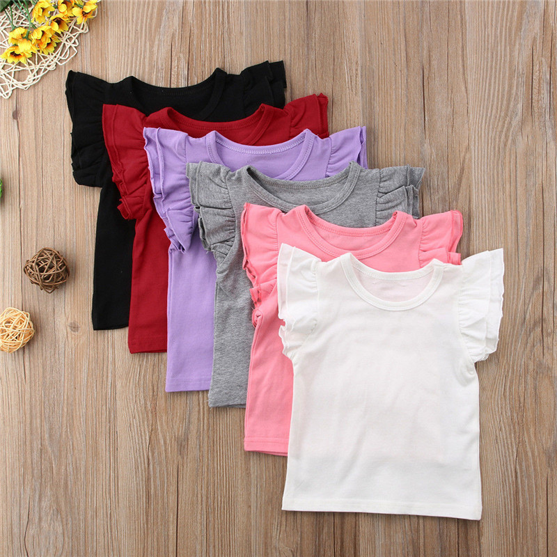 Toddler Girls' Solid Off-Shoulder T-Shirt 1-6T