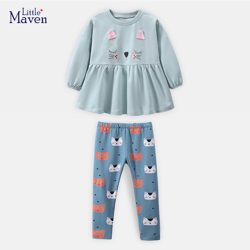 Adorable Cat T-Shirt and Pants Set for Kids