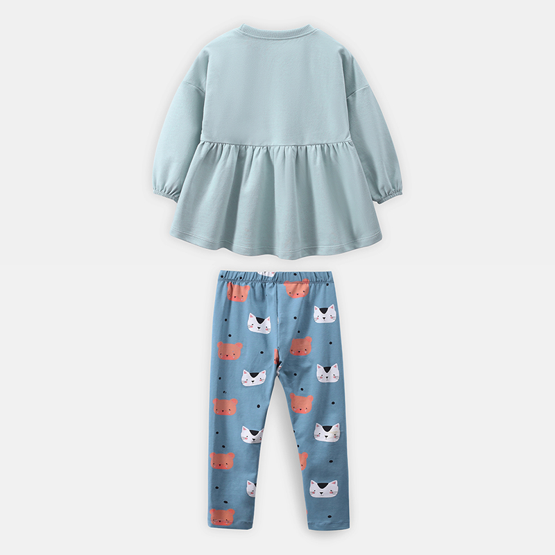 Adorable Cat T-Shirt and Pants Set for Kids