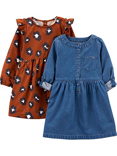 Carter's Girls' Chambray and Cheetah Dress Set