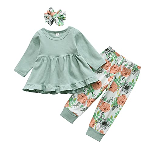 Toddler Girl Ruffle Top and Floral Pants Set
