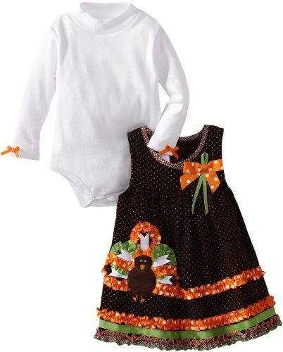 Bonnie Jean Girls Thanksgiving Turkey Jumper Dress