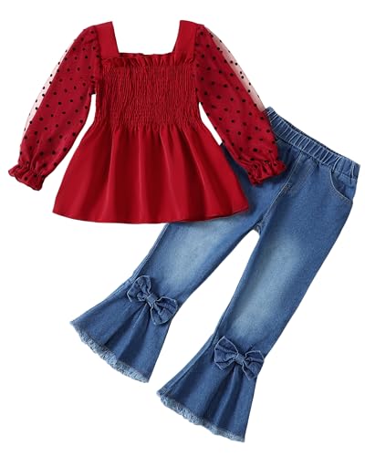 Maroon Fall Outfit for Girls: Top & Bell Bottoms