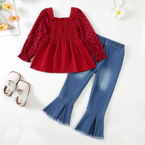 Maroon Fall Outfit for Girls: Top & Bell Bottoms