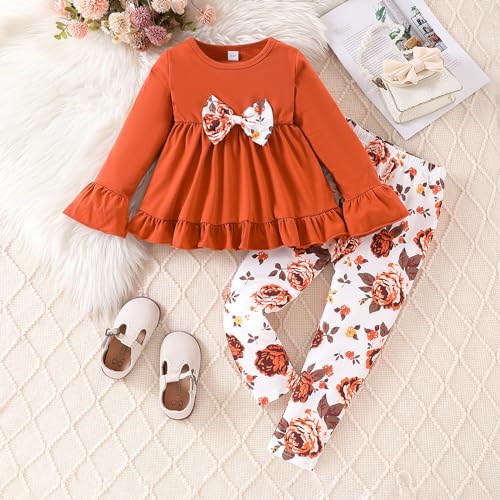 Toddler Girl Bow Tie High Low Outfit Set