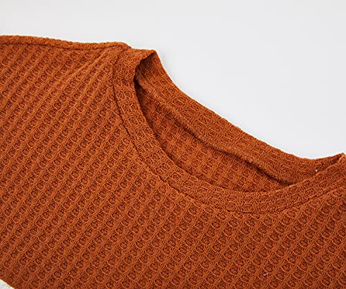 Colorblock Long Sleeve Waffle Tie Top for Girls