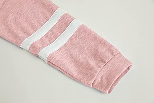 Pink Striped Long Sleeve Crewneck Sweatshirt for Girls