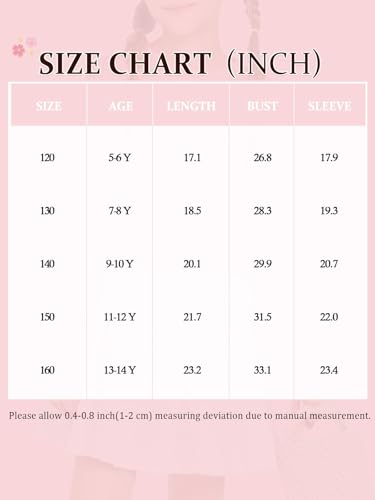 Ebifin Girls' Long Sleeve Crewneck Sweater - Cream