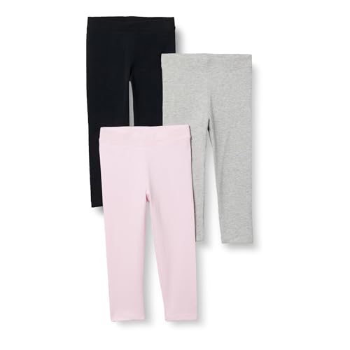 Girls' Leggings 3-Pack: Black, Grey, Light Pink