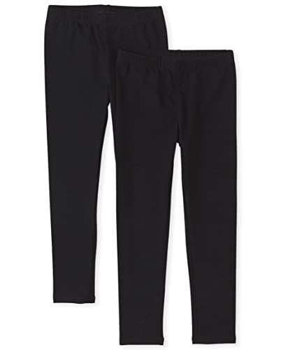 Girls' Black Leggings Pants - 2 Pack, Large