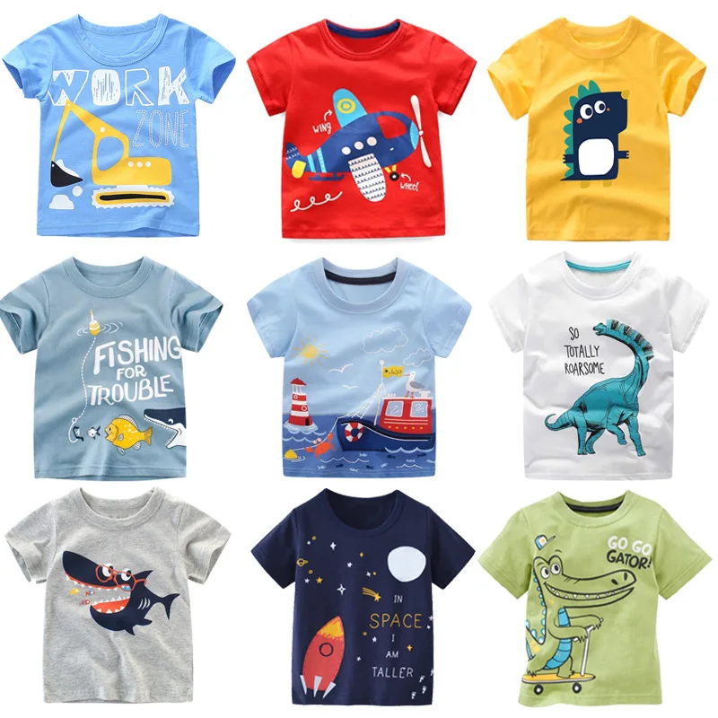 Kids' Cotton Cartoon Summer T-Shirt for Boys