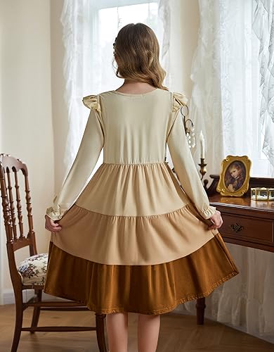 Arshiner Girls Ruffle Tiered Midi Dress