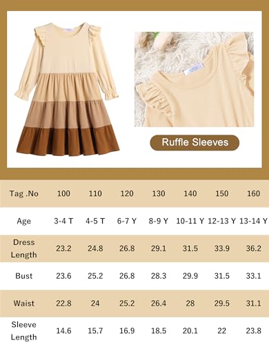 Arshiner Girls Ruffle Tiered Midi Dress
