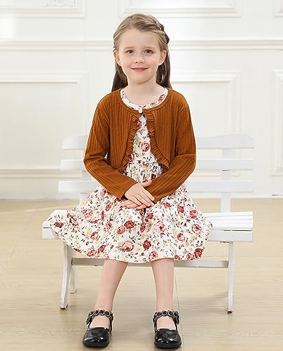 Floral Plaid Dress and Cardigan Set