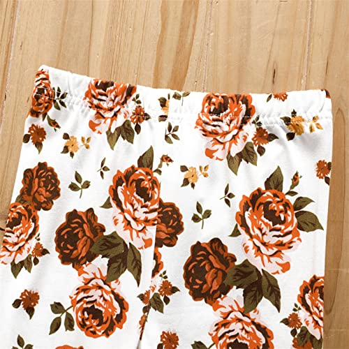 Floral Ruffle Top and Leggings Set for Girls