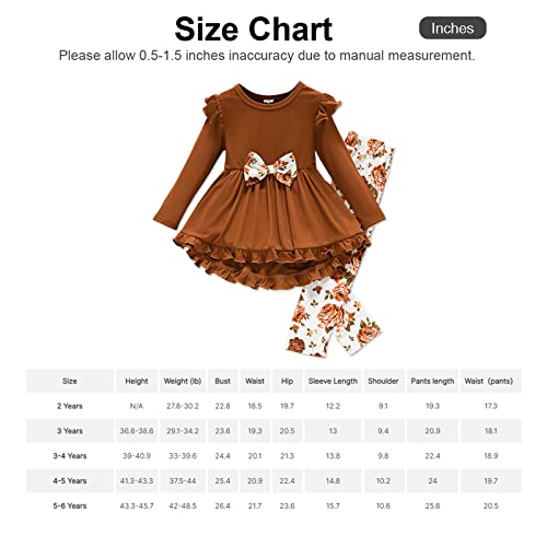 Floral Ruffle Top and Leggings Set for Girls