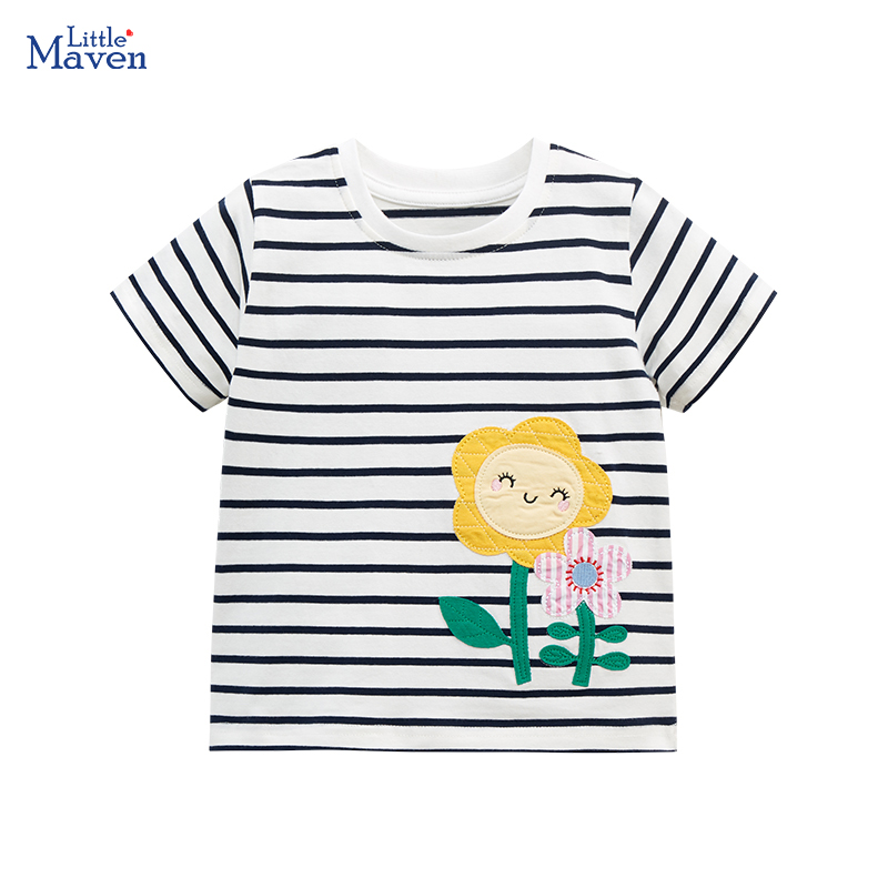 Little Maven Summer Striped Tee for Girls
