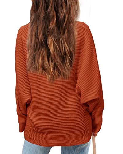 Cute Oversized Orange Sweater for Girls 5-14T