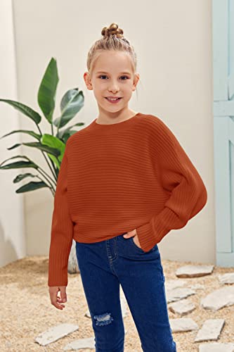 Cute Oversized Orange Sweater for Girls 5-14T