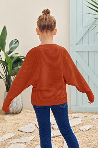Cute Oversized Orange Sweater for Girls 5-14T