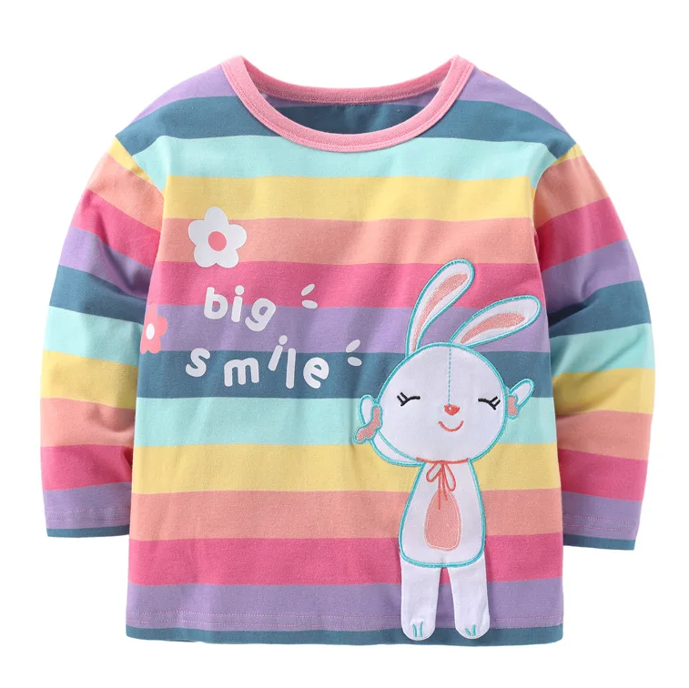 Little Maven Girls' Long Sleeve Animal Print Tee