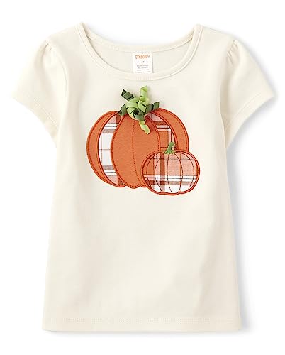 Plaid Pumpkin Short Sleeve T-Shirt for Girls